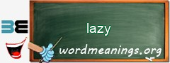 WordMeaning blackboard for lazy
